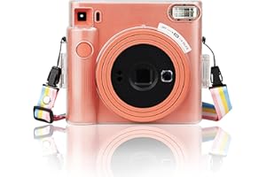 MUZIRI KINOKOO Kwadratowe etui SQ1 do aparatu Fuji Instax etui ochronne ze skóry PU z regulowanym paskiem na ramię prezent walentynkowy, Jasne, Etui kosmetyczne