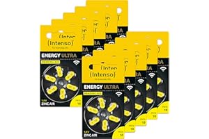 Intenso Hörgerätebatterien PR70, Gelb (Typ 10), 60er Pack