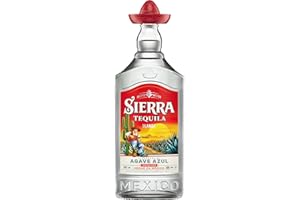 ‎SIERRA Sierra Tequila Blanco (1 x 1000 ml) – das Original mit dem roten Sombrero aus Mexico – Tequila Blanco mit fruchtig, frischen Aromen – ideal als Shot mit Salz & Zitrone – 38 % Alk.