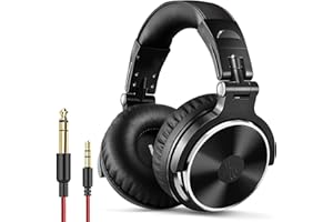 Słuchawki nauszne OneOdio Pro 10, profesjonalne słuchawki monitorujące DJ, zamknięte słuchawki studyjne, słuchawki z izolacją szumów, słuchawki muzyczne z kablem wtykowym 3,5 i 6,35 mm oraz wbudowanym mikrofonem