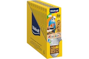 Vitakraft Kräcker, för mushjälp, för musen, snacks för undulater, med vitaminer och mineraler, utan tillsats av socker (10 x 60 g)