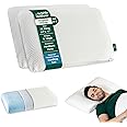 The White Willow Memory Foam Pillow Set of 2-Cool Gel Pillow For Neck & Shoulder Pain-Cervical Pillow For Sleeping-Orthopedic Thick Pillow For Back,Side & Stomach Sleeper-Medium Firm-XL King-5"H-White