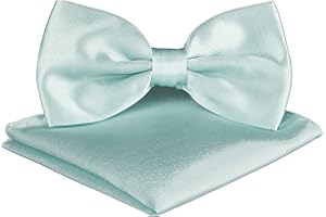 BomGuard Men's Bow Tie with Pocket Square Set - Bow for Suit Tuxedo Shirt etc.