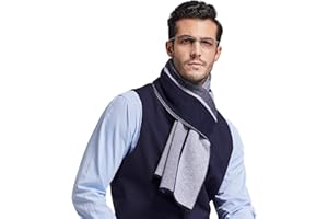 RIONA Echarpe d'Hiver Luxueuse Pour Hommes - 100% Laine, Sensation Cachemire, Chaude, Classic, 180 * 30cm