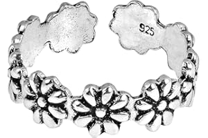 AERAVIDA Stylish Flowers Wrap .925 Sterling Silver Toe Ring or Pinky Ring