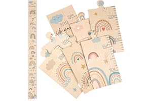 Otuuz Metro da Parete per Bambini Tabella di Misurazione dell'Altezza per Bambini Metro in Legno Regalo di Nascita Crescita Adatto per Ragazzi, 50-180 cm(Arcobaleno)