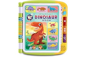 VTECH LeapFrog Touch & Learn Dinosaur Book, Educational & Interactive Book, 500+ Touchpoints, Triassic, Jurassic, & Cretaceous Periods, Music & Phrases, Toddler Toy for Ages 3, 4, 5+ Years, English Version