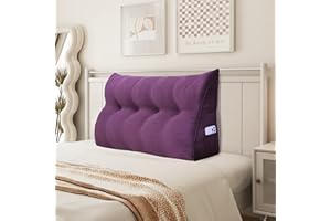 ‎JOHNEAR Johnear Keilkissen Lesekissen für Bett und Sofa Lehnenkissen, Rückenkissen Kopfteil Bett Rückenlehne Großes Dreieckiges Lendenkissen （Lila, 120cm）