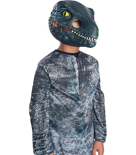 Velociraptor Dinosauruskostuum Voor Jongens - Officiële Jurassic World Jumpsuit Met Masker En Laarscovers Perfect Voor Halloween Kerstmis Carnaval En Verjaardag