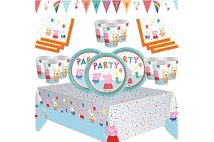 OFFER SHOP New Peppa Party Supplies Children's Birthday Party Kit Peppa Pig Tableware Decorations - Serves 16 Guests