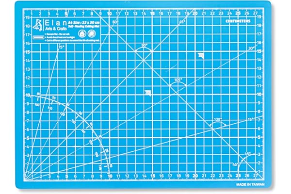 Elan Tapis de Découpe A4 Bleu, Tapis de Coupe Auto-cicatrisant 22x30 CM, Planche de Découpe à 5 Couches, Self-Healing Cutting Mat A4