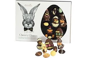 Martin’s Chocolatier Luxury Easter Chocolate - Assortment Gift Box,Milk Dark White Belgian Chocolate Characters, 210g