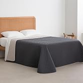 fundabel&reg; - Reversible Quilted Bedspread for 200 cm Bed (300 x 270 cm), Grey, Soft Microfibre with Feather Feather-Feel Filli