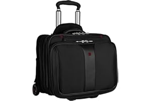 WENGER Patriot Porte-Documents, Sacoche à roulettes 2 en 1 pour Ordinateur Portable 17 Pouces, 32 l, Femmes Hommes, Bureau Affaires Uni École, Noir, 600662