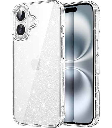 Protecteur D'objectif Caméra Pour IPhone 16 Et IPhone 16 Plus - Verre Trempé 9H Avec Paillettes - Anneau Métallique, Haute Transparence - 8