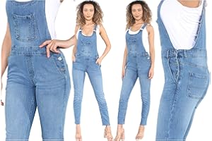 imporio 11® Salopette longue en jean pour femme Tailles 36-38-40-42-44-46-48-50