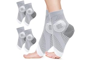 FANTASYON 2 Paires Chaussettes pour Neuropathie Femmes Hommes,Chaussettes de Compression Respirantes pour Cheville,Fasciite Plantaire Chaussettes Neuropathie pour Soulager la Douleur,Soutenir les Chevilles (M)