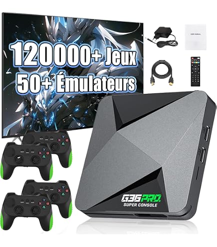Console Rétrogaming G11 Pro - 60000+ Jeux Préchargés 256Go - 4 Manettes Sans Fil - Sortie 4K - Plug & Play