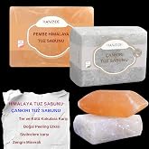 Hanzade Bitkisel &Ccedil;ankırı Tuz Sabunu + Himalaya Tuz Sabunu 2'li Set 300-350 Gr Zengin Mineralli Doğal Saf Kaya Tuzu Sabunu
