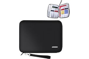 JUNDUN Fireproof Document Box,14.5"x 10.9" Waterproof and Fireproof Money Bag with Small Slot and Compartment, Portable Fire Safe Storage Pouch Bag with Waterproof Zipper for Documents, Money and Cash