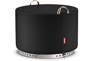 QH.HOME Round Fire Pit Cover for Solo Stove Yukon 27" Waterproof Smokeless 600D Strong Tear Resistant Fits Gas Tabletop Bowl Fire Pits - 28"D x 17"H