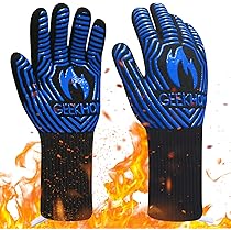 Guanti Da Forno In Silicone GEEKHOM - Mini, Antiscivolo, Resistenti Al Calore (230°C), Adatti A Forno, Barbecue E Friggitrice Ad Aria, Facili Da Pulire