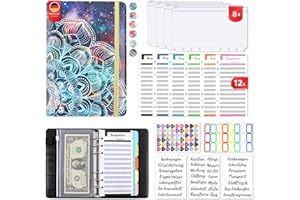 CSZYGZS Budget Planner Deutsch Budget Binder A6 - Vollständig Deutsch Design,Budgetplaner Geld Organizer Sparbuch mit Folien für Finanzplaner Buget Sparen Mappe, Cash Stuffing Startset (Schwarz)