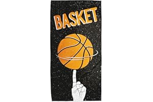 STAMPATEK Asciugamano Palestra in Microfibra Basket Pallacanestro Telo Panca Sala Pesi Fitness ad Asciugatura Rapida Sport Antiscivolo 50x100 cm