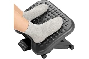 HUAUO Poggiapiedi Ergonomico con 3 Regolabili in Altezza e Angolo, Poggiapiedi Antiscivolo per Ufficio e Casa, poggiapiedi da