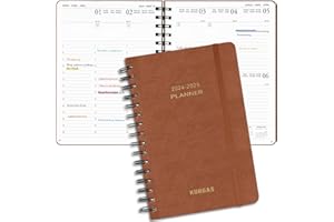KUOGAS Kalendarz 2025, planer tygodniowy, terminarz 2025 jako terminarz semestralny ok. A5 (22 x 16 cm), 17-miesięczny terminarz (sierpień 2024-grudzień 2025)