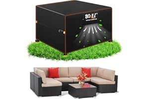 BOLEi Pokrowiec na meble ogrodowe, odporny na warunki zimowe, plandeka okryciowa z otworami wentylacyjnymi, tkanina Oxford 420D, wodoszczelna, odporna na deszcz, wiatroszczelna, pokrowiec ochronny na