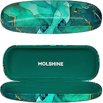 Etui Pour Lunettes Cuir MOLSHINE Étui à Lunettes Rigide En Cuir