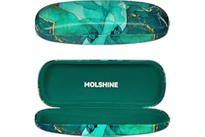 molshine Twarde etui na okulary ze skóry PU, podróżne przenośne etui na okulary dla mężczyzn kobiet dziewczyny podróż nauka praca