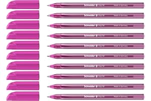 Schneider Vizz 102209 Stylo à bille (pour une écriture facile et rapide, Couleur du corps = Couleur d'écriture, largeur de trait M) 10 pièces, Rose