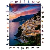 WePuzzleUp Ahşap Puzzle Yetişkin - Amalfi Kıyıları - 450 Par&ccedil;a, 29 x 39 cm - Yapıştırıcı Folyo Dahil - Benzersiz Şekilli Par&ccedil;