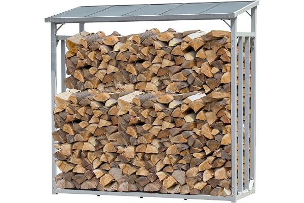 QUICK STAR Étagère en Aluminium pour Bois de cheminée 143 x 70 x 145 cm 1,4 m³