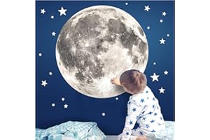 Little Deco Naklejka ścienna do pokoju dziecięcego, tatuaż ścienny, księżyc w pełni, okrągła, dekoracja ścienna, pokój zabaw, naklejka na ścianę, księżyc, dzieci, naklejka ścienna, obraz ścienny,