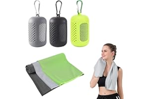 DOGMOON Gym Towels, 3 Pack Cooling Towel Soft Microfiber with Portable Silicone Sleeves, Breathable Instant Towels, Microfiber Soft Quick Dry Gym Towel for Sport Camping Swim Fitness(30 x 90cm, 3 Colors)