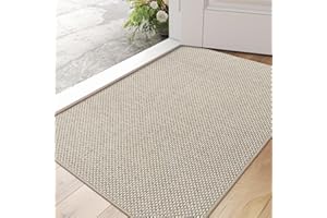 DEXI Wycieraczka Pod Drzwi 61 x 92 cm, Wewnętrzna, Niskoprofilowa, Prana, Antypoślizgowa, Chłonna, Do Drzwi Wejściowych, Tylnych, Przedpokoju, Beżowa