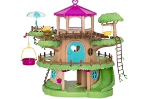 Li'l Woodzeez WZ6707C1Z P Li’l Woodzeez – Family 22pc Toy Set with Treehouse, Crank Elevator, and Accessories – Miniature Houses and Playsets for Kids Age 3+