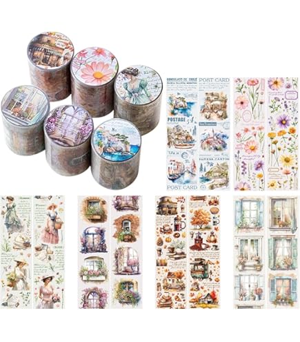 Djenpinex - Lot De 20 Rouleaux De Ruban Washi Vintage à Motif