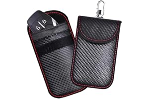 2 UR DOOR Key Fob Protector Pouch - Compact Carbon Fiber Signal Blocking Pouch for Car Keys and Wallets, RFID Blocking Anti-Theft Remote Entry Protection (Pack of 1)