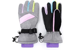 JANGANNSA Kids Waterproof Ski Gloves Warm Winter Accessories for Boys & Girls Aged 4-13
