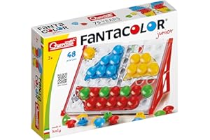 Quercetti Fantacolor Junior Basic, Giochi Bambini 2 Anni Educativi, Bottoni Colorati Montessori, Regalo Bambino 2 Anni, Made in Italy