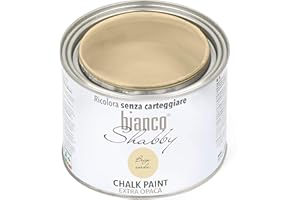 bianco Shabby® Chalk Paint Beige Corda Peinture à la craie pour meubles et murs, effet vintage, shabby chic, extra mat (0,5 Litre)