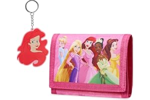 Disney Portafoglio Bambina - Set Portachiavi e Portafoglio Ragazza - Frozen Stitch Gadget Regalo Ufficiale (Rosa Ariel)