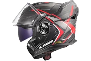 LS2, Casque Moto Modulable ADVANT X CARBON FUTURE II Gloss Red, XL