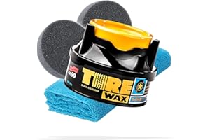 ‎DETAILMATE detailmate Reifen- und Kunststoffpflege Bundle Basis | Soft99 Tire Black Wax 170g + 2X Applikatorpad + 1x Mikrofaser Poliertuch 550GSM | Reifenwachs mit Färbungseffekt
