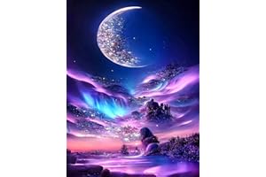 YZDZSW Diamond Painting, 5D Diamond Painting Art Kits, DIY Paint by Numbers for Adults Cross Stitch Embroidery Rhinestone Diamond Canvas Painting Kits for Home Office Room 30x40cm (Strange Moonlight)