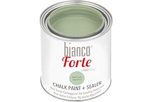 BIANCO SHABBY Bianco Forte - Vert Sauge - (250ml) - Peinture à la Craie & Vernis 2-en-1: Peinture Ultra Résistante pour Meubles, Armoires, Murs & Portes - Séchage Rapide, Intérieur/Extérieur, Finition Mate